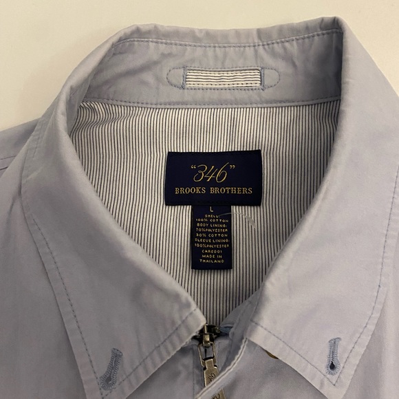 Authentic Beautiful Mens Brooks Brothers 346 bomber jacket zip up blue Large L - Picture 3 of 14